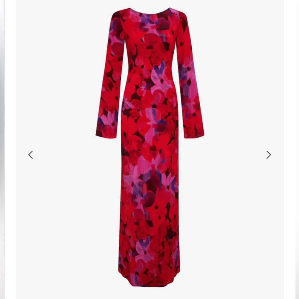 Rumored Vibrant Red and Purple Backless Dress - Picture 5 of 5